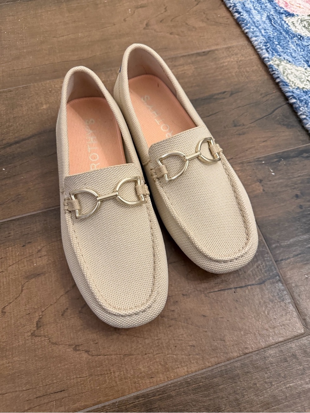 Rothy's Beige Slip-On Loafers with metal Bit